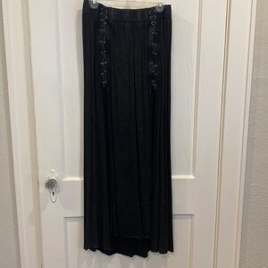 Long maxi skirt antique black with slits